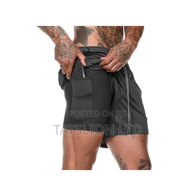 Men Sportswear Double-Deck Running Shorts