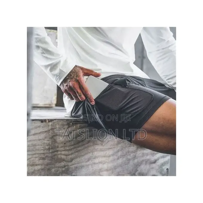 Men Sportswear Double-Deck Running Shorts