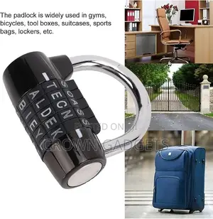 Zinc Alloy 5 Dial Letters Combination Padlock Code Password