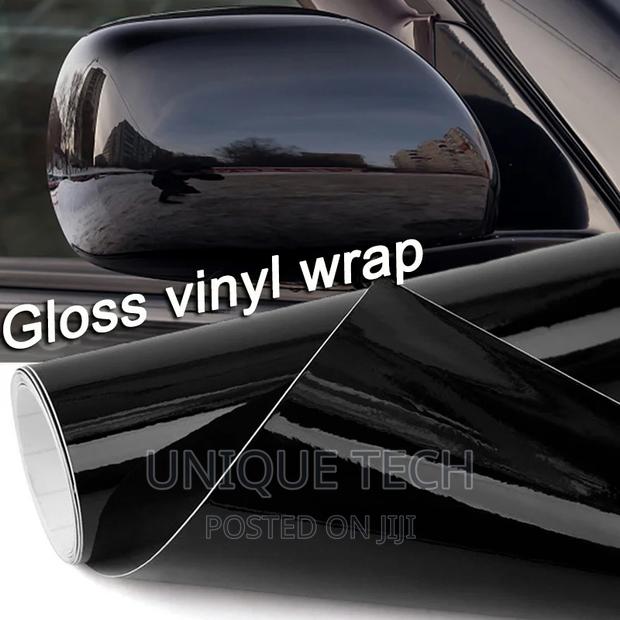 Gloss Black Car Wrapping Vinyl Sticker 1m X 1.5m