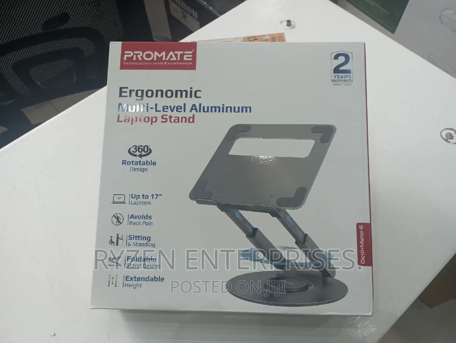Promate Ergonomic Multi-Level Aluminium Laptop Stand