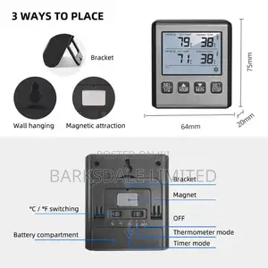 BBQ Smoker Grill Dual Probe Digital Meat Thermometer LCD Two