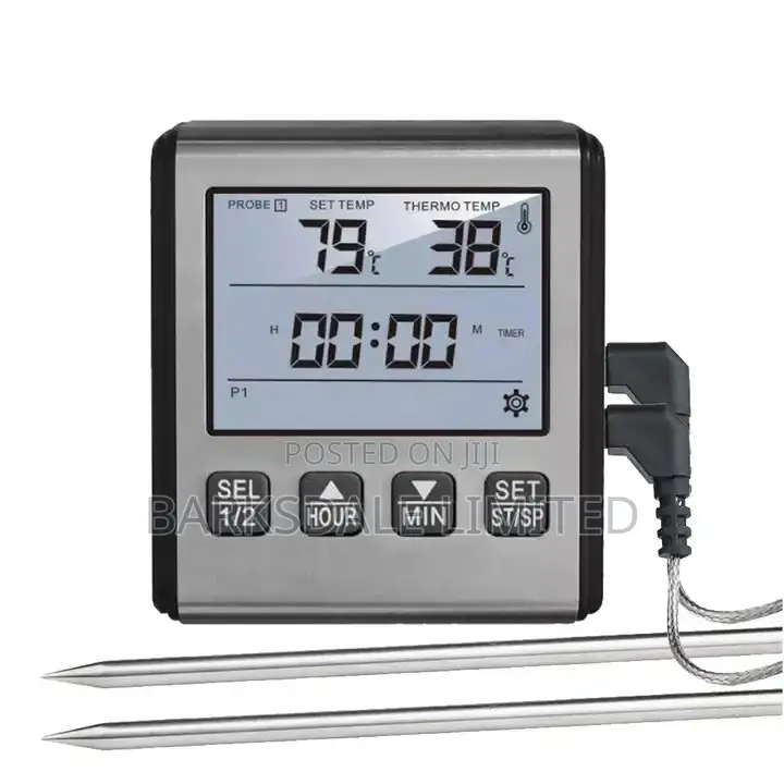 BBQ Smoker Grill Dual Probe Digital Meat Thermometer LCD Two