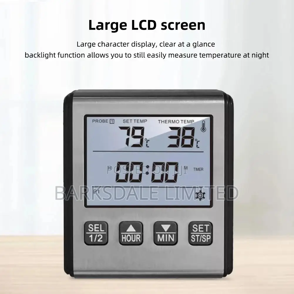 BBQ Smoker Grill Dual Probe Digital Meat Thermometer LCD Two