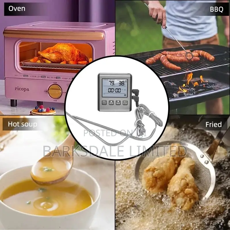 BBQ Smoker Grill Dual Probe Digital Meat Thermometer LCD Two