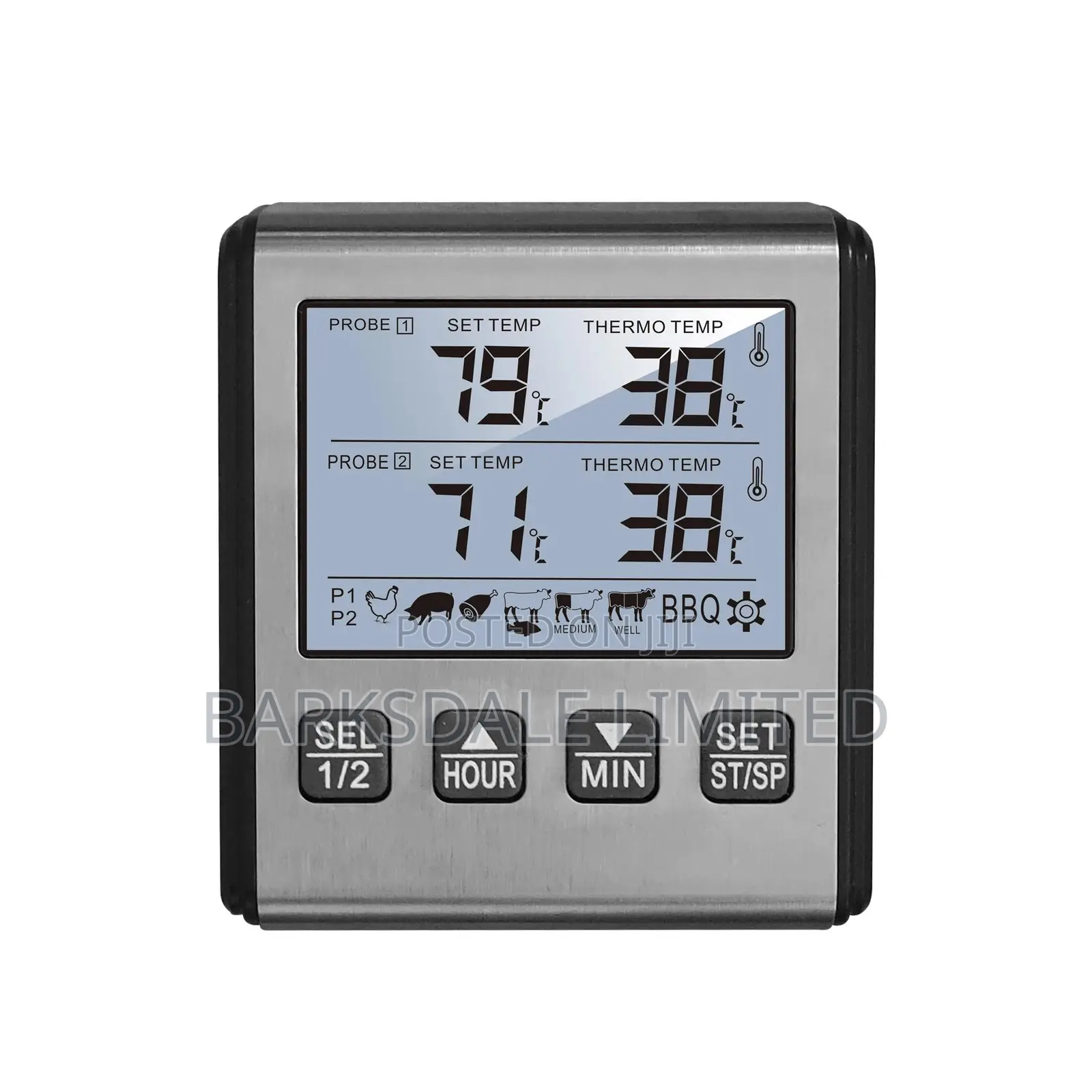 BBQ Smoker Grill Dual Probe Digital Meat Thermometer LCD Two