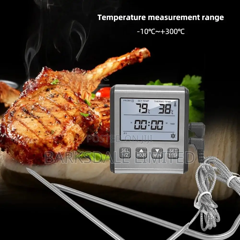 BBQ Smoker Grill Dual Probe Digital Meat Thermometer LCD Two