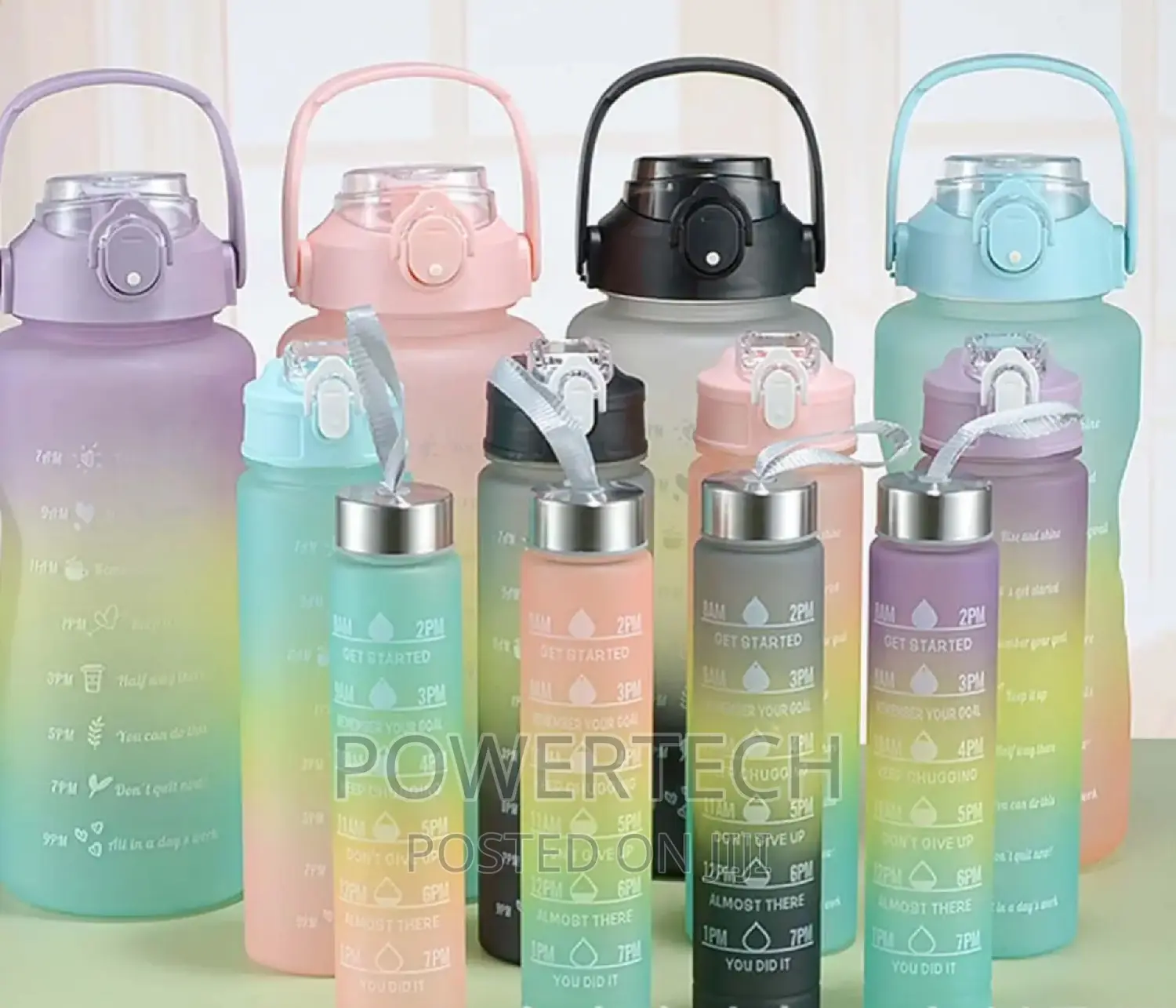 3 in 1 Motivational Water Bottle/ Water Bottle"