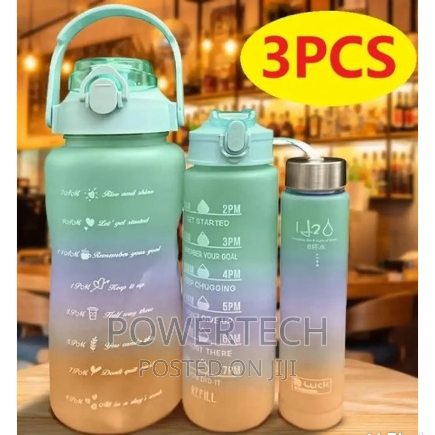 3 in 1 Motivational Water Bottle/ Water Bottle/