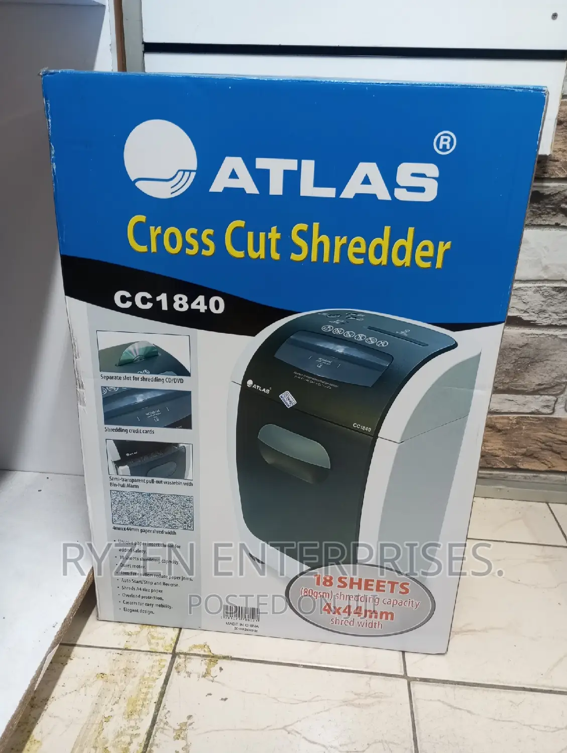 Atlas 18 Sheets Paper Shredder/ Atlas Cc1840 Paper Shredder.
