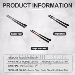Quality Universal Car Side Skirts Red Black- Body Skirts