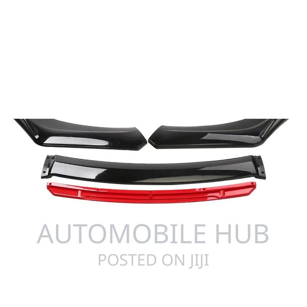 Black and Red Car Bumper Lip Universal Fit