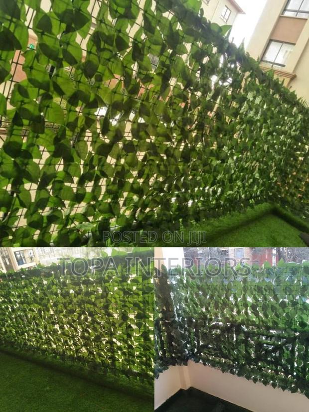 D.I.Y Balcony Garden Artificial Green Leaf Fence - main view