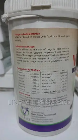 Vita-Cal Calcium Lactate Powder Supplements for Dogs 200gms
