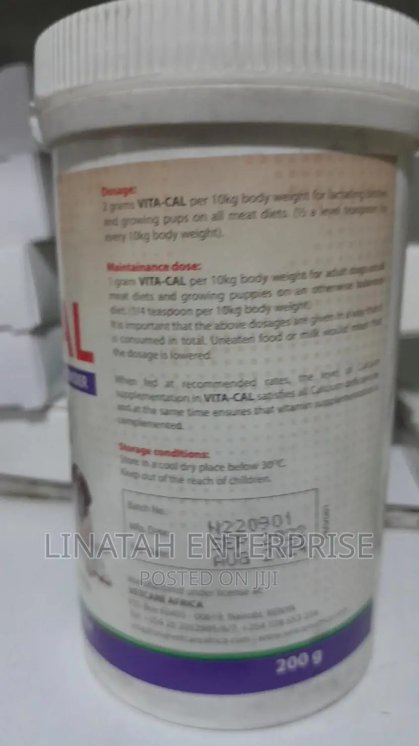 Vita-Cal Calcium Lactate Powder Supplements for Dogs 200gms