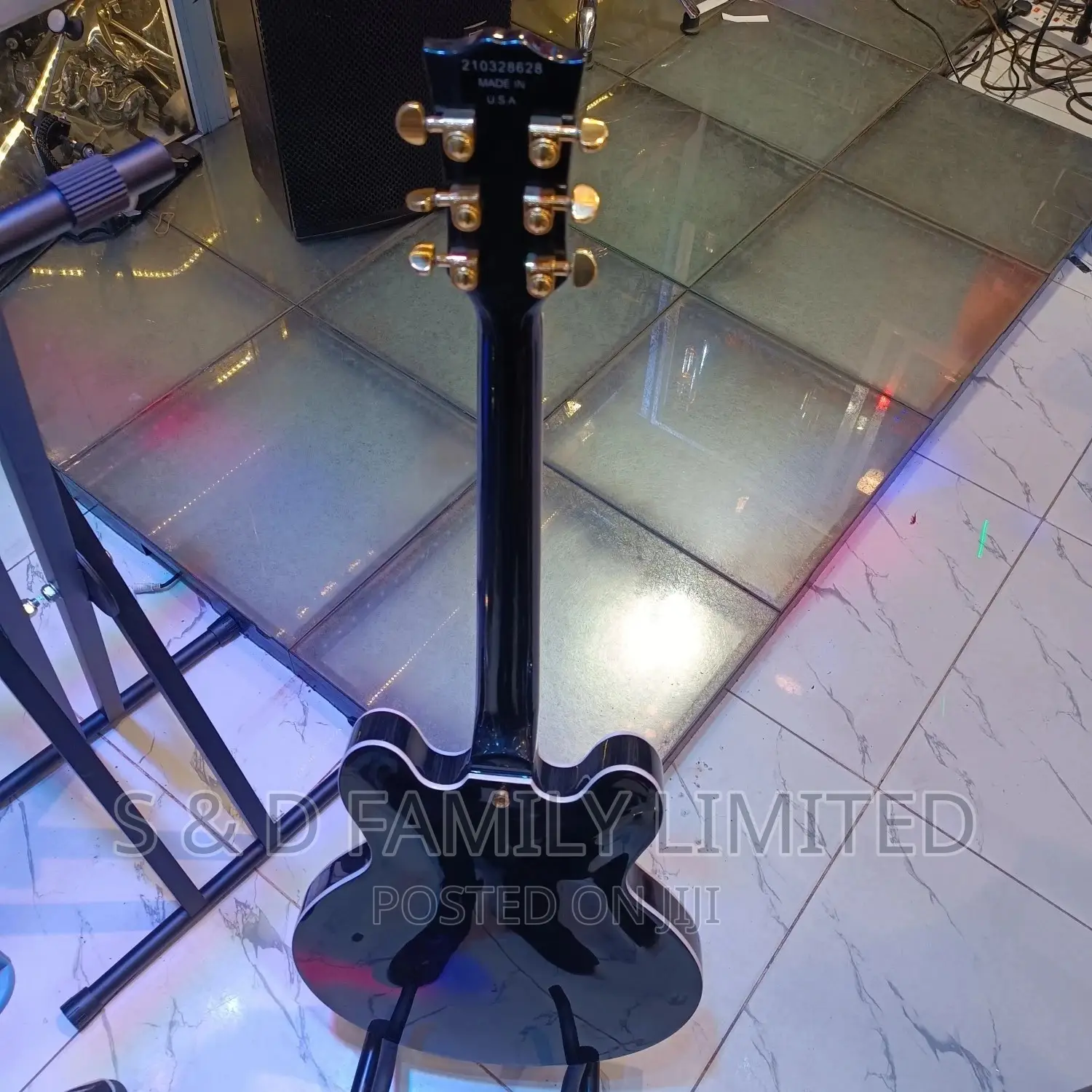 Black Gibson Les Paul Electric Guitar