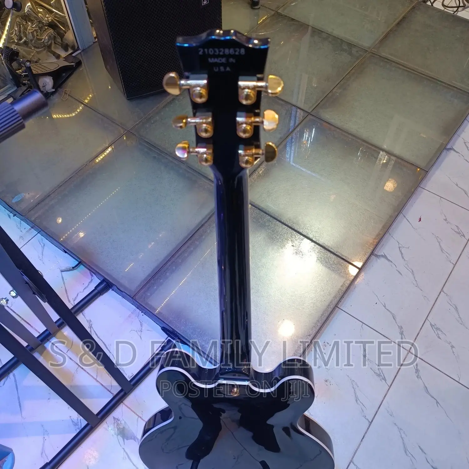 Black Gibson Les Paul Electric Guitar