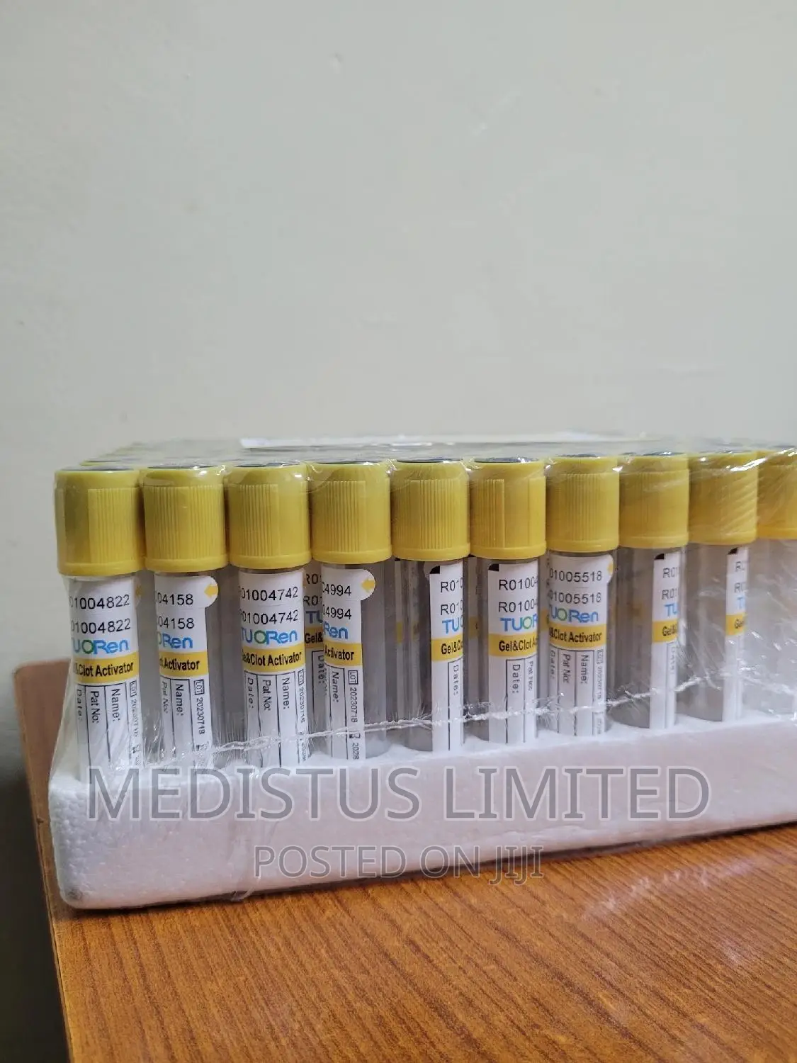 Yellow Vacutainers With Gel