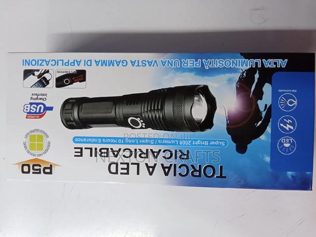 Torch, Metallic Rechargable  Flashlight Torch - thumbnail 5