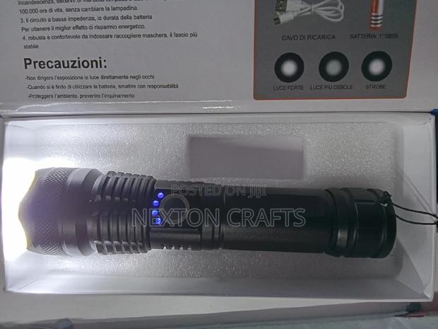 Torch, Metallic Rechargable  Flashlight Torch - thumbnail 6