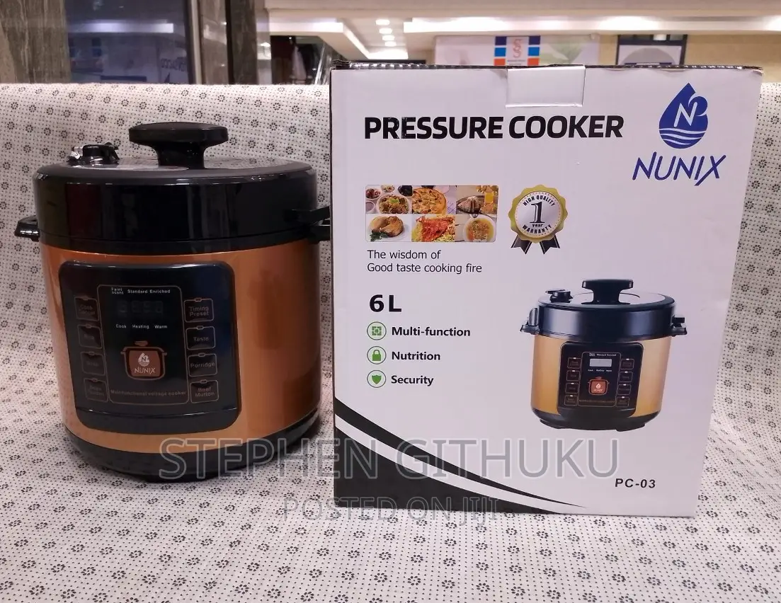 New Nunix Pressure Cooker 6L PC03 in Nairobi Central Kitchen Appliances, Kenya One Online