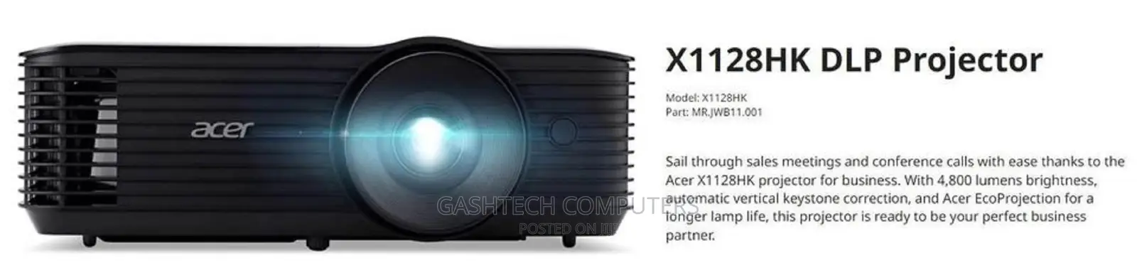 Acer Projectr \\X1128hk 4800 Lumen