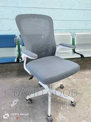 Swivel Mesh Seat White Grey