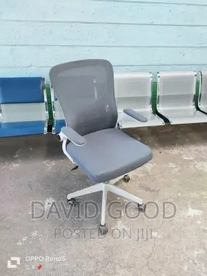 Swivel Mesh Seat White Grey