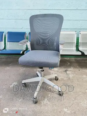 Swivel Mesh Seat White Grey
