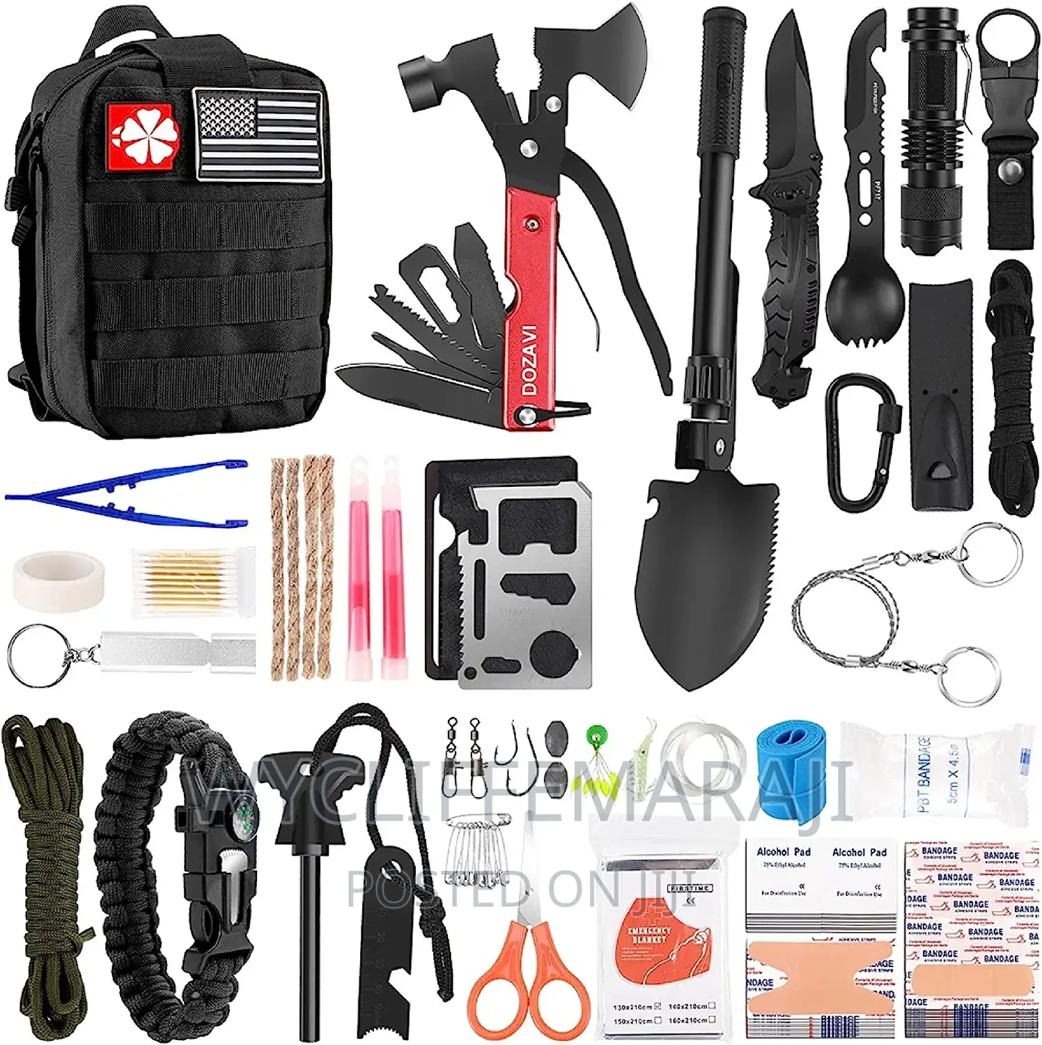 142pcs Camping Survival Kit and First Aid Kit