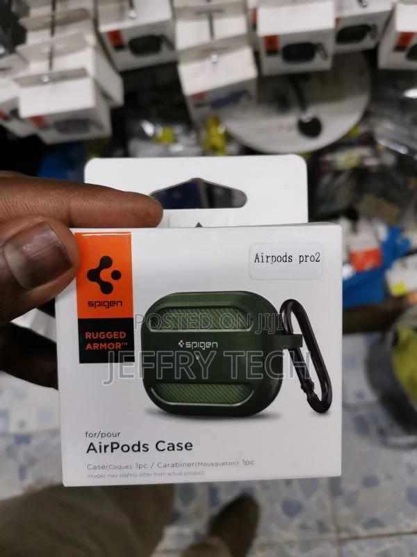 Airpods Pro 2 High Quality Rugged Armor Silicone Case Green