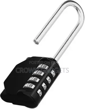 Padlock With Long Shackle and Combination Lock With 4 Digits