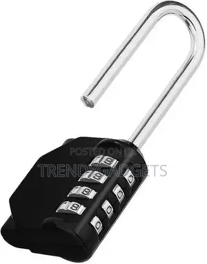 Padlock With Long Shackle and Combination Lock With 4 Digits