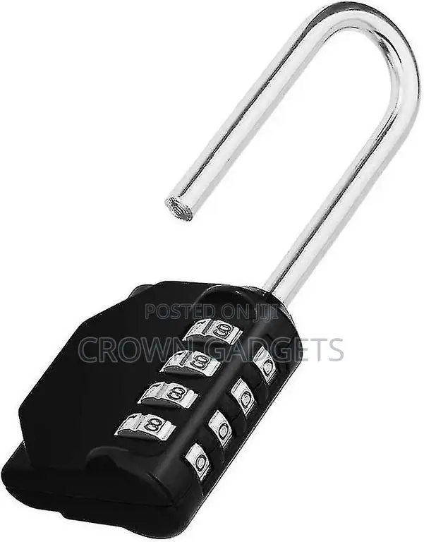 Padlock With Long Shackle and Combination Lock With 4 Digits