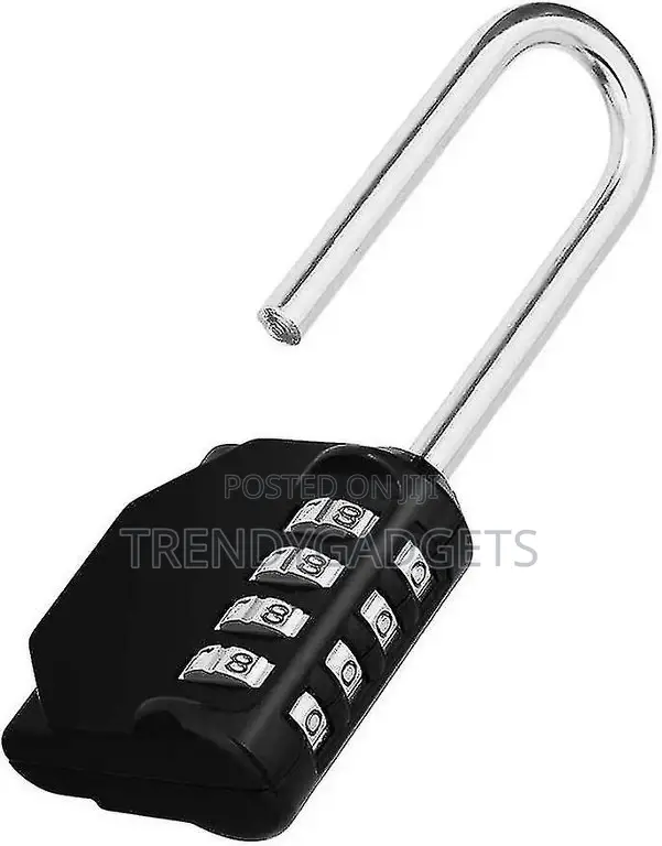 Padlock With Long Shackle and Combination Lock With 4 Digits