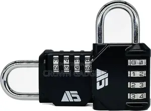 Padlock With Long Shackle and Combination Lock With 4 Digits