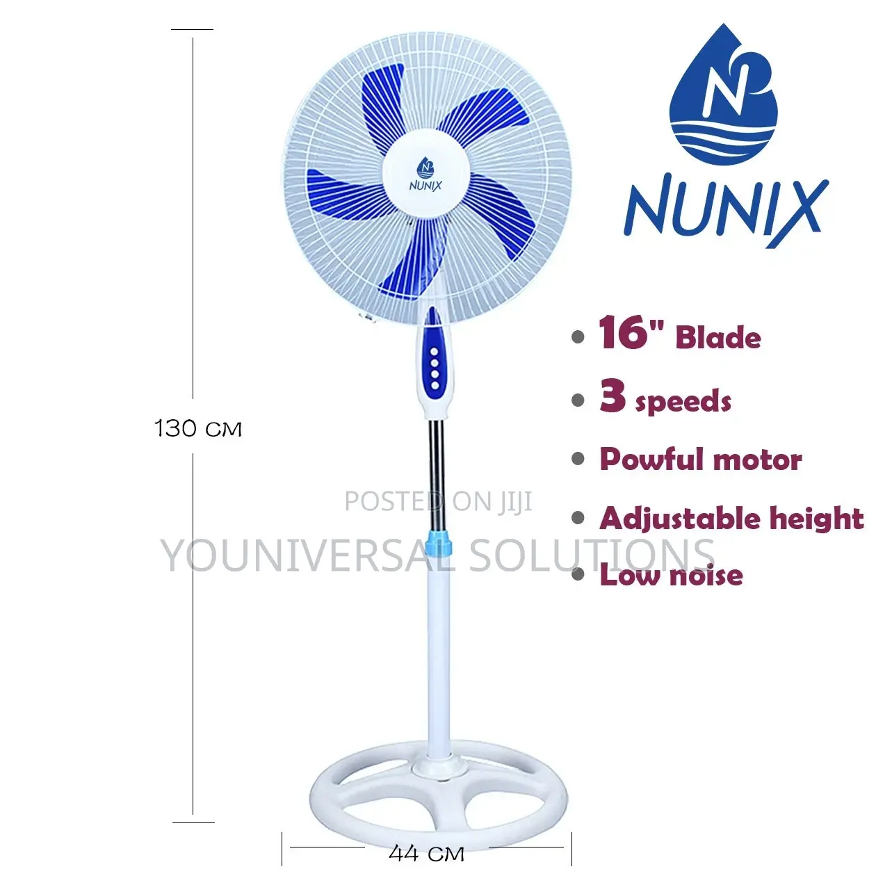 Brand New Reliable Nunix 16 Inch 3 Blade Fan