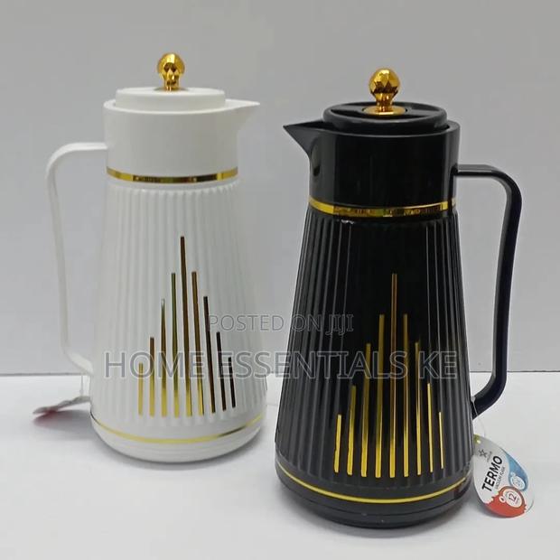 * NORDIC Insulated Thermos 1L*,BLACK AND WHITE Marble - main view
