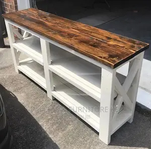 Custom Console Table With Burned Effect Top