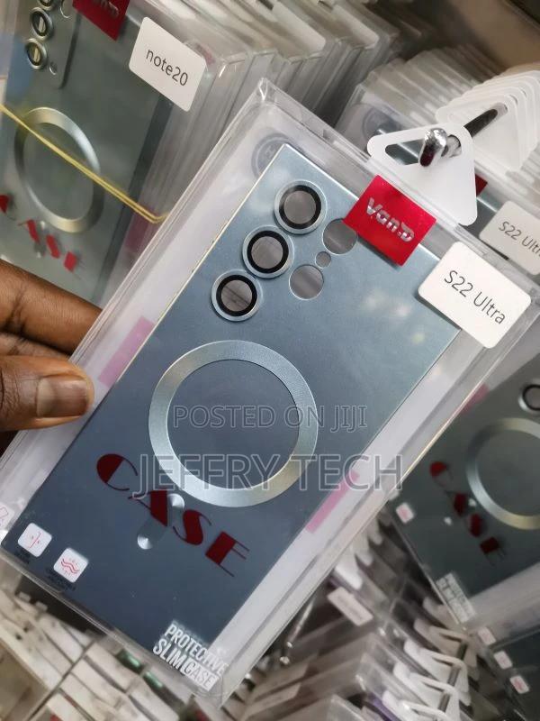 Luxury Magsafe Samsung S22 Ultra Silicone Back Cover - thumbnail 3