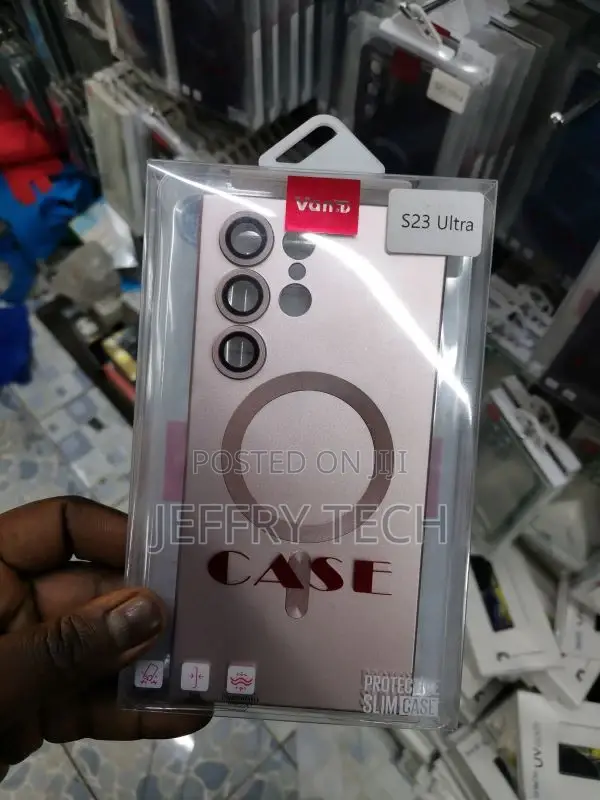 Magnetic Pink Clear Case for Galaxy S23 Ultra [Camera Prote
