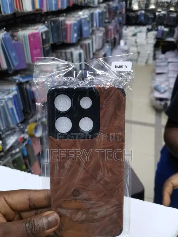 Infinix Smart 7 Plus Leather Phone Case(Black) - main view