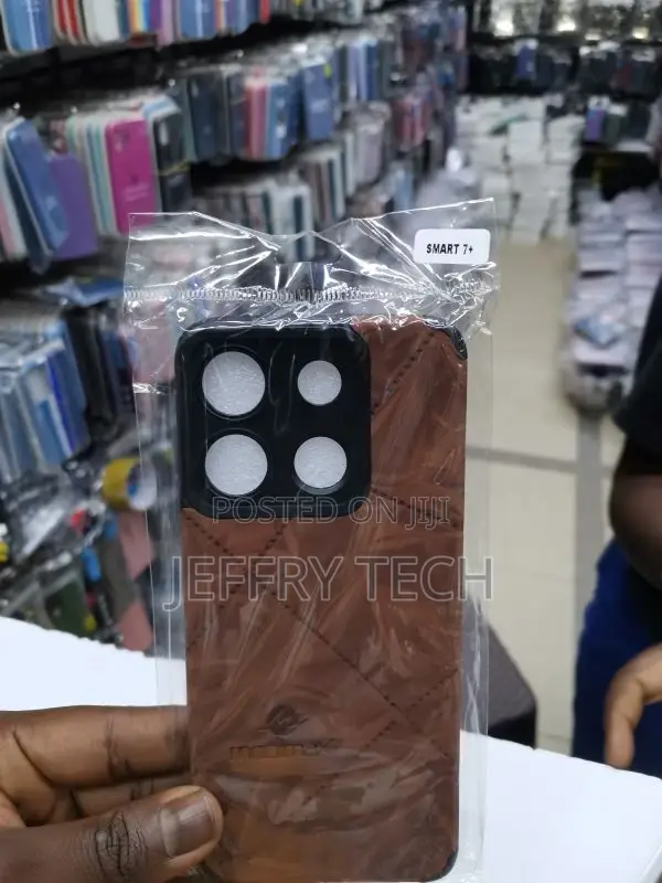 Infinix Smart 7 Plus Leather Phone Case(Black)