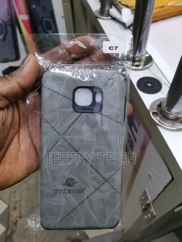 Samsung Galaxy C7 Pro Phone Cases Splicing Leather Canvas