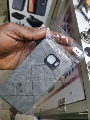 Samsung Galaxy C7 Pro Phone Cases Splicing Leather Canvas