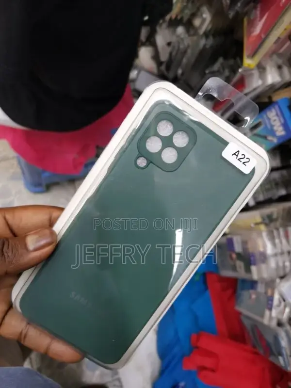 Samsung Galaxy A22 Cover Green - AG Frosted Glass Soft Silic