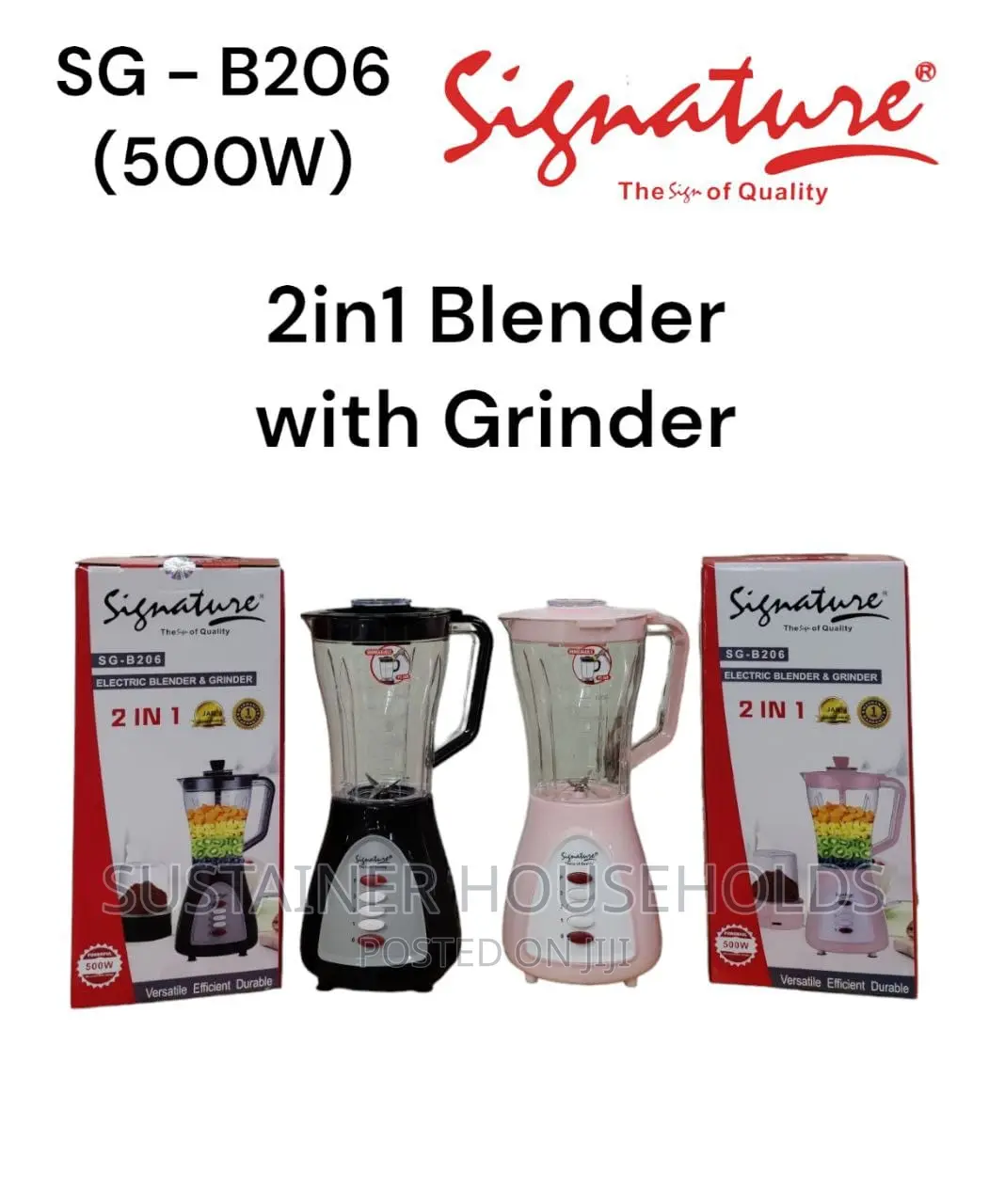 New Signature 2in1 Blenders (500W)
(Sg-B206)