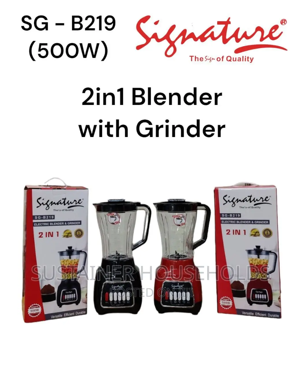 Signature 2in1 Blenders (500w)
(Sg-B219)