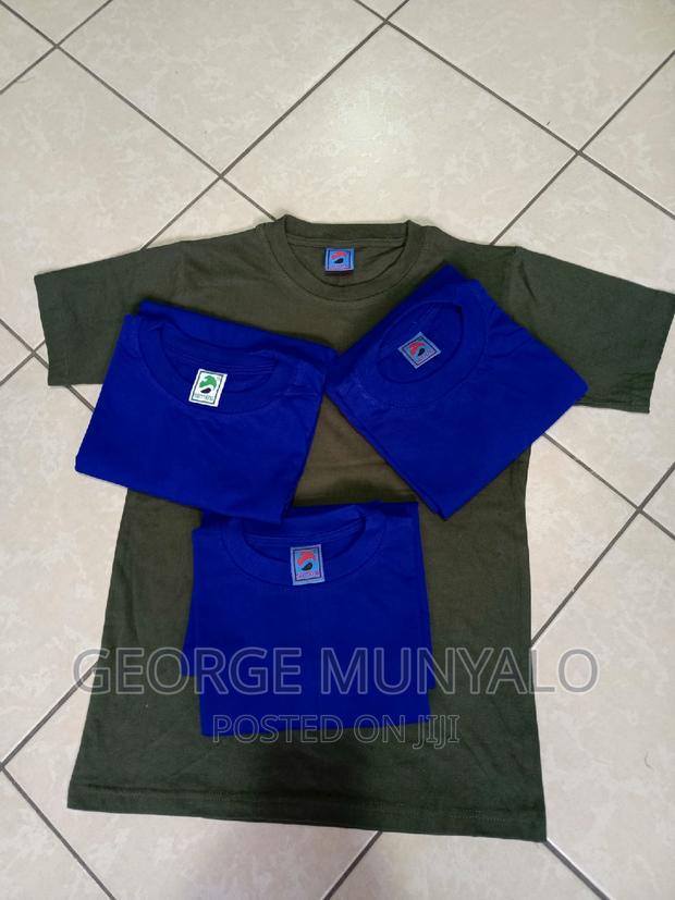 Royal Blue Unisex Plain T-shirts - thumbnail 2