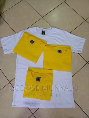 Unisex Yellow Plain T-Shirts, Round Neck T-Shirts